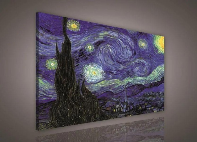 Jednodílný obraz na plátně Vincenta van Gogha Hvězdná noc, rozměry 100 x 75 cm