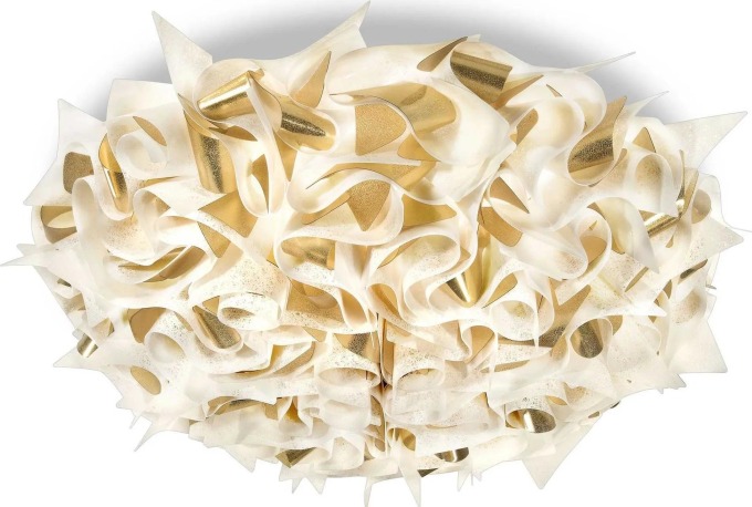 Slamp Veli Aurea Large, bílo-zlaté stropní svítidlo, 3x12W E27, prům. 78cm