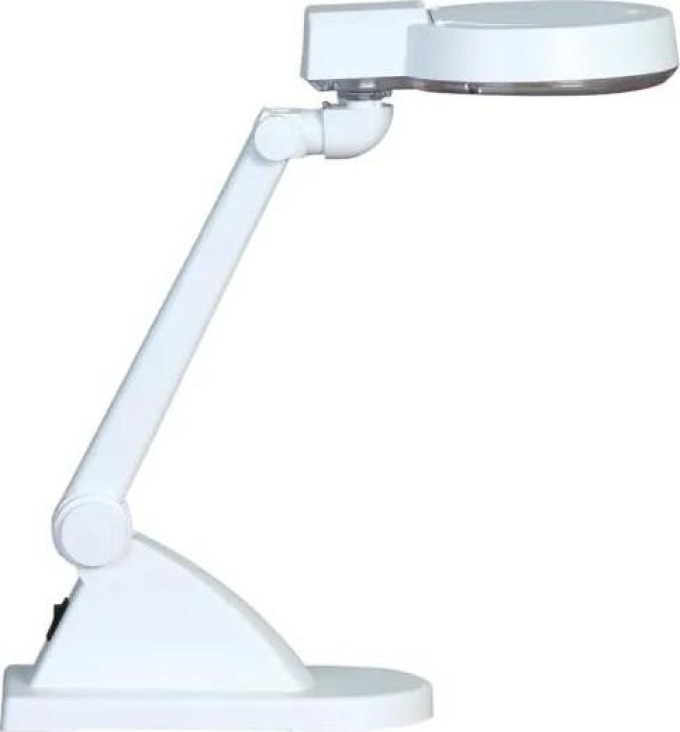 Stolní LED lampa se zvětšovací lupou, bílá