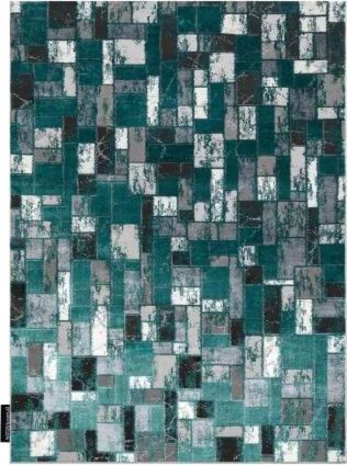 Moderní koberec DE LUXE 6768 Geometrický Strukturální, zelená / ant velikost 120x170 cm | krásné koberce cz