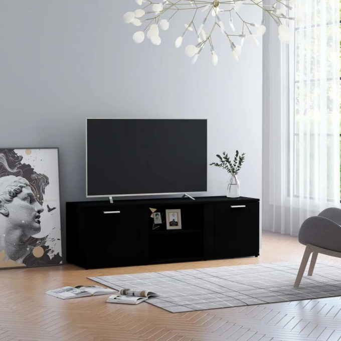 vidaXL TV stolek černý 120 x 34 x 37 cm dřevotříska