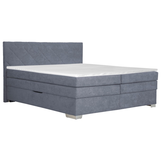 Boxspring Postel Johana, 180x200 Cm, Šedě Modrá