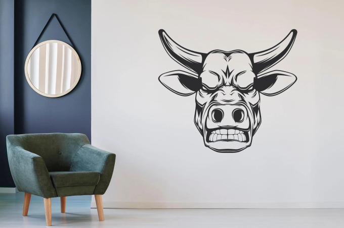 Lepy.cz Samolepka na zeď Býk Velikost (šířka x výška): 95x84cm, Barevná varianta: Černá