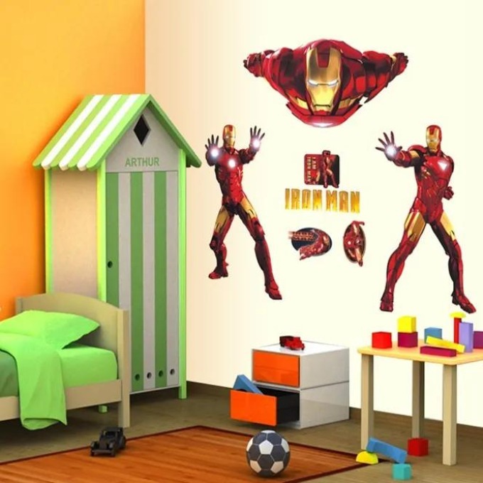 Živá Zeď 3D Samolepka na zeď Iron Man