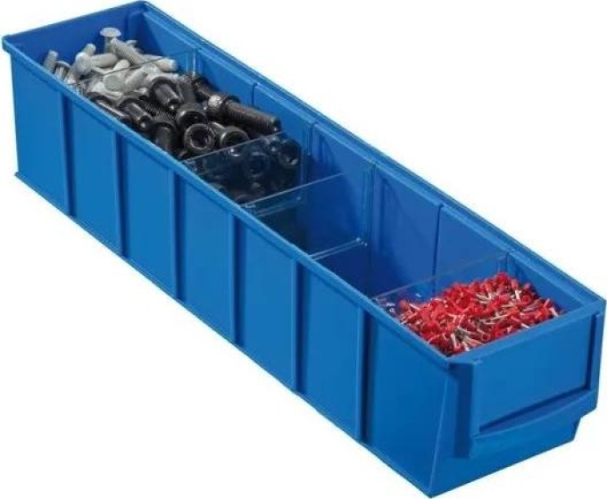 Allit Plastový regálový box ShelfBox typ B - 91 x 400 x 81 mm, 16 ks, modrý