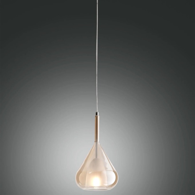 Fabas 3481-40-125 Lila, závěsné svítidlo z ambrového skla, 1x40W E27, průměr 20cm