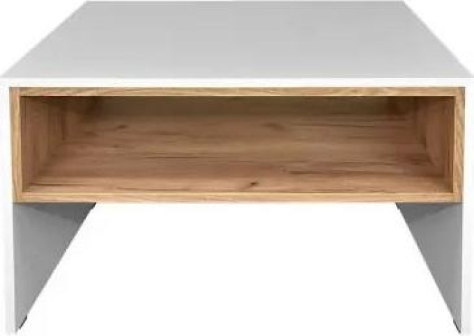 Konferenční stolek Wilec WL07, Barva: Bílá / bílá + dub Craft zlatý