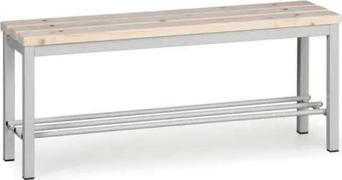 Šatní lavice s botníkem, sedák - latě, délka 1000 mm, šedá