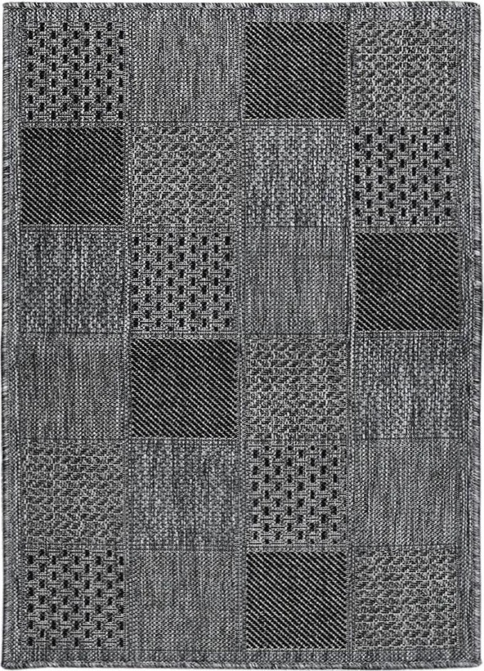 Kusový koberec SISALO 85/DM9E s přirozeným vzhledem a tkanými detaily ve šedé a vícebarevné kombinaci, velikost 40 x 60 cm