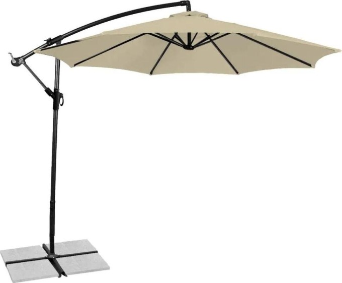Velký polohovatelný slunečník AVENBERG SUNNY 300, průměr 3M, Béžová-smetanová