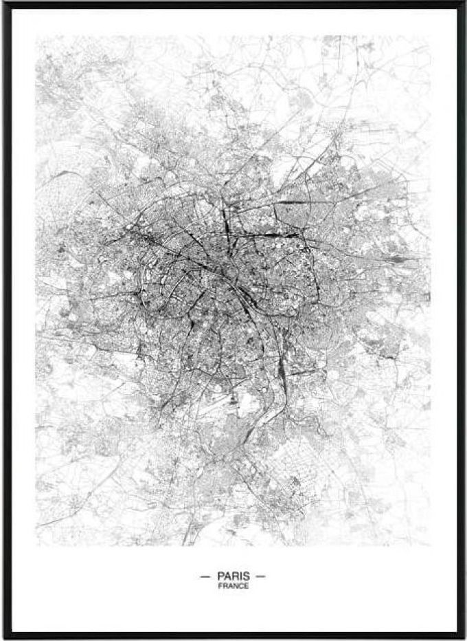 Paris map - 50x70 cm Obraz