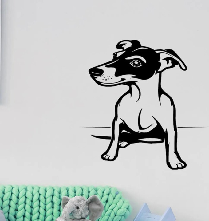 Živá Zeď Samolepka na zeď Pes Jack Russell Terrier Barva: černá