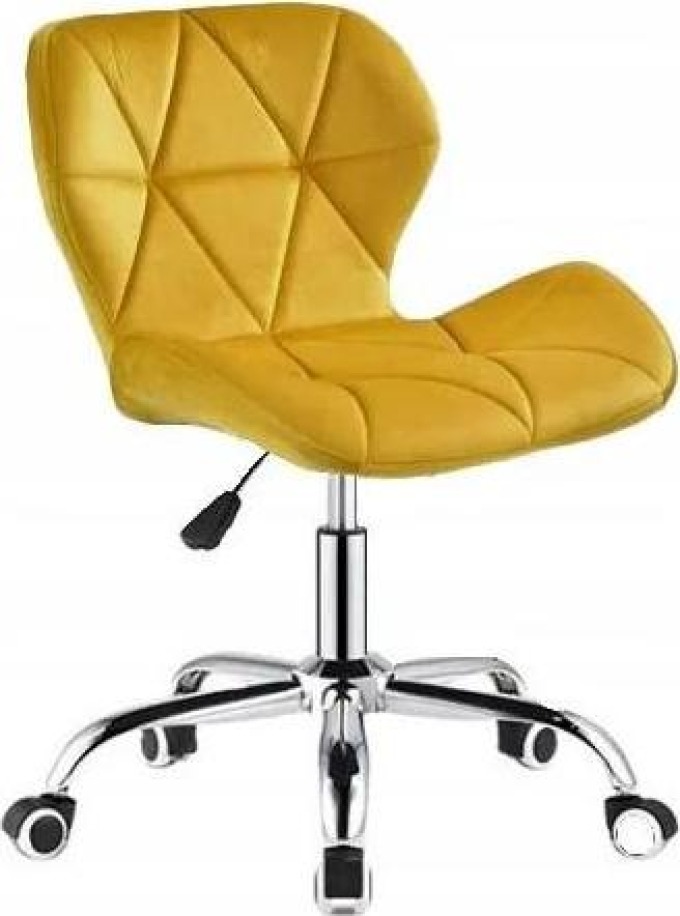 Kancelářská židle sametová Yellow - moderní a nadčasový design s luxusním potahem sametové látky a chromovým základem