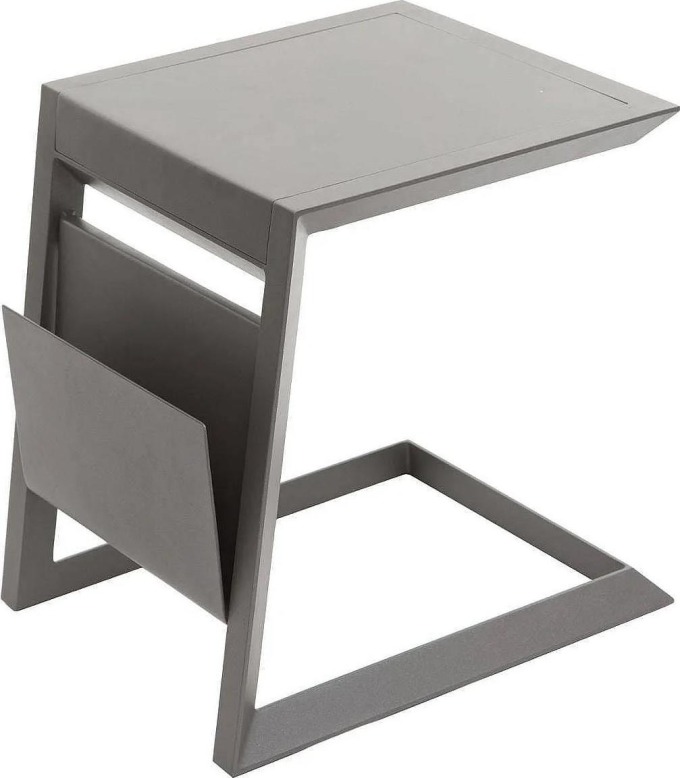 DEOKORK Kovový odkládací stolek LISABON (šedo-hnědá)