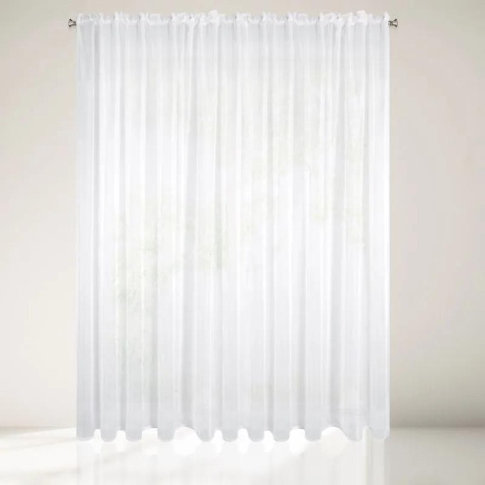 Bílá záclona LUCY 300x300 cm - jemná, vzdušná a světlá dekorace pro okno ve vaší ložnici, jídelně nebo obývacím pokoji