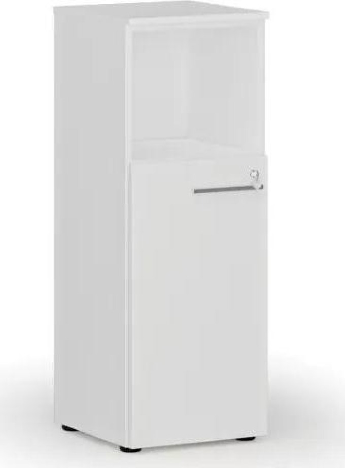 Kombinovaná kancelářská skříň PRIMO WHITE, 1087 x 400 x 420 mm, bílá