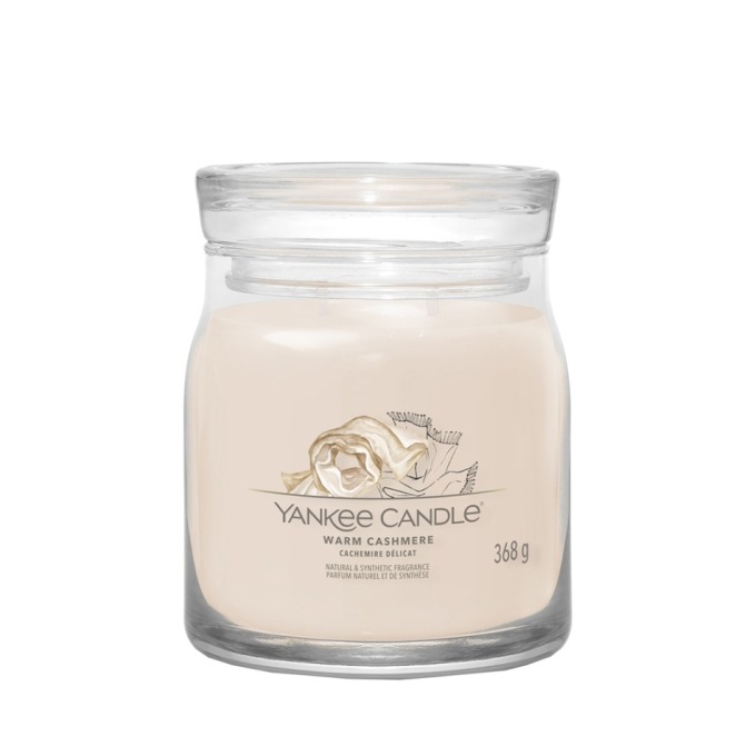 Yankee Candle vonná svíčka Signature ve skle střední Warm Cashmere, 368 g