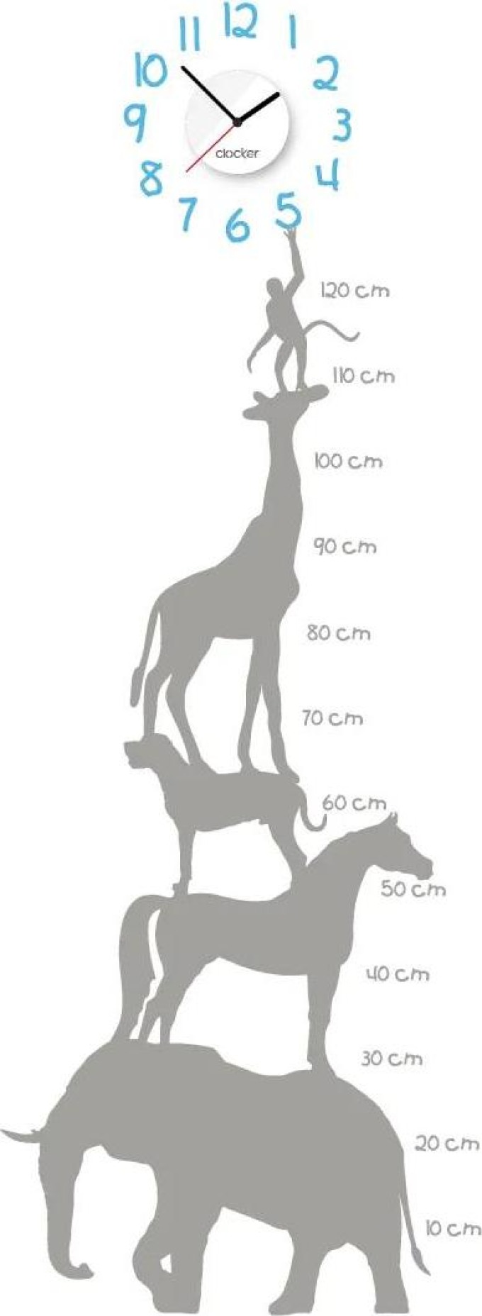 Clocker Nalepovací hodiny Animal chart Barva ciferníku: Bílá