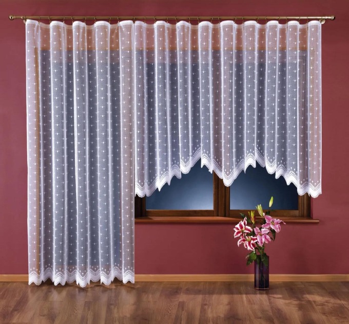 Polyesterová kusová záclona bez balkonového dílu, Lenka 350 x 160 cm - Záclona pro zútulnění interiéru a tlumení zvuků z ulice s možností kreativního výběru vzorů