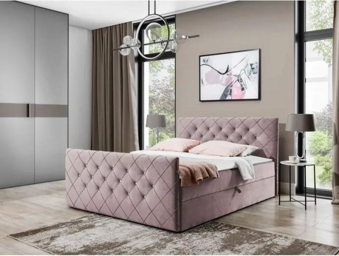 Kontinentální postel Dotan, Rozměr postele: 180x200, Barva:: Amor Velvet 4308