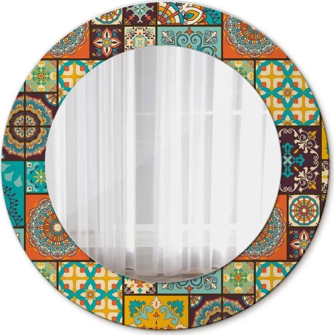 Kulaté dekorační zrcadlo na zeď Arabský vzor