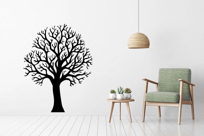 Lepy.cz Samolepka na zeď Strom Velikost (šířka x výška): 50x63cm, Barevná varianta: Světle šedivá