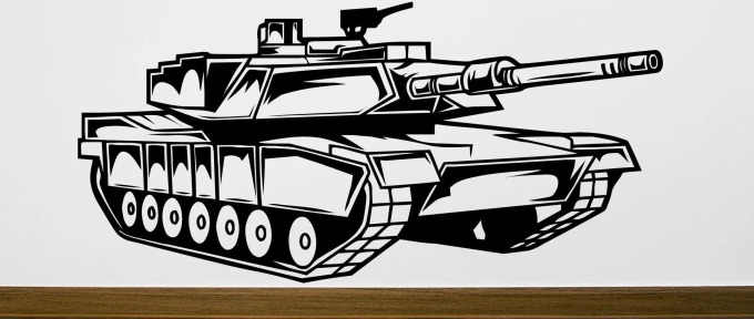 Lepy.cz Samolepka na zeď Tank Velikost (šířka x výška): 95x45cm, Barevná varianta: Tmavě šedivá