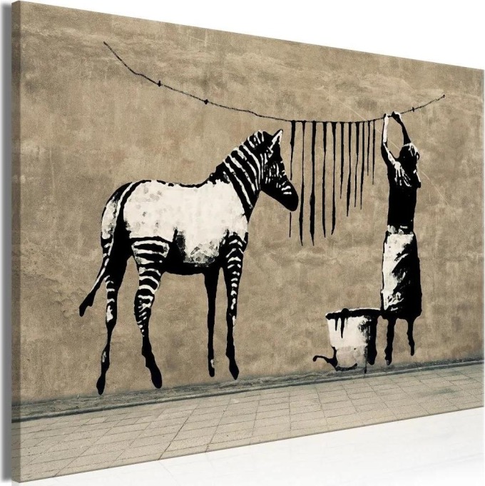 Obraz - Banksy: Mytí zebry na betonu 90x60
