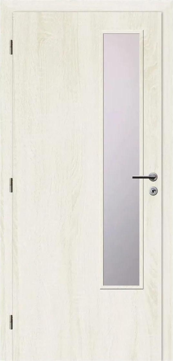 Solodoor Interiérové dveře L2 sklo, 80 L, 850 × 1985 mm, fólie, levé, Andorra white, prosklené