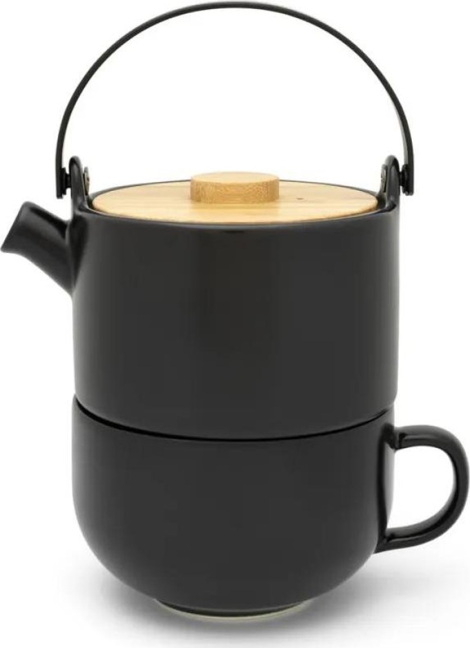Bredemeijer Sada Umea Tea for one, černá s bambusovým víkem (0,5l)