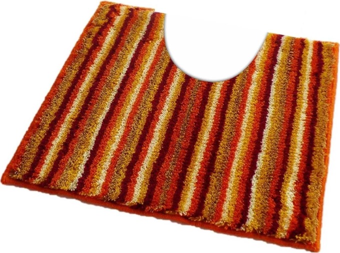 ROUTNER Koupelnová předložka PESCINA Oranžovožlutá - Oranžovožlutá / 60 x 60 cm WC s výkrojem