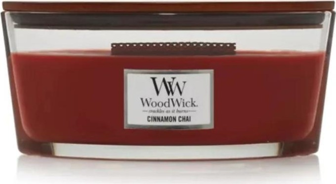 WoodWick vonná svíčka s dřevěným knotem Elipsa Elipsa Cinnamon Chai 453,6 g