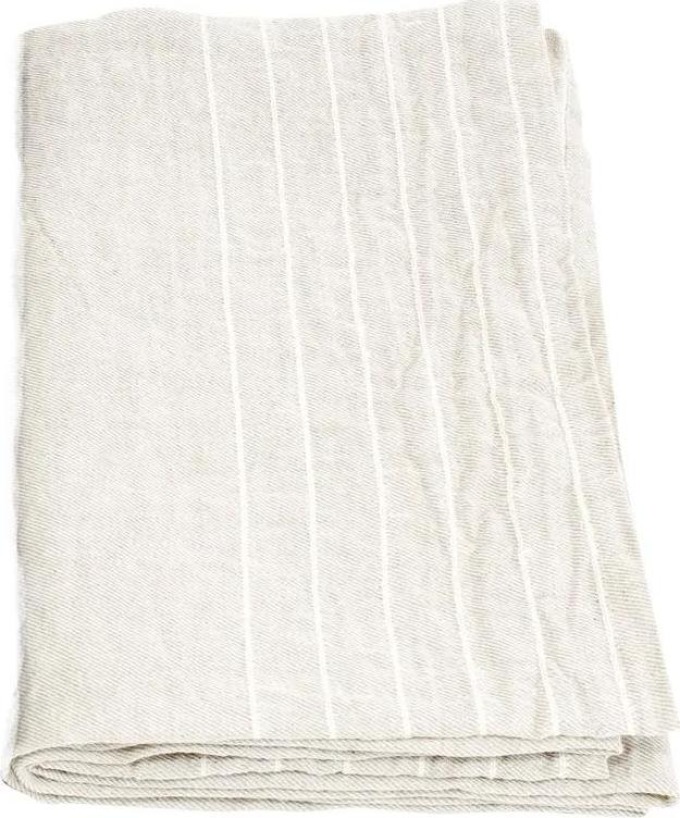 Lněný ručník Kaste, len-bílý, Rozměry 95x180 cm