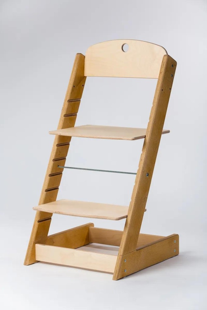 Dřevěná rostoucí židle ALFA III - dub/přírodní pro děti od samostatně sedících až do dospělosti s nastavitelným sedákem a podnožkou