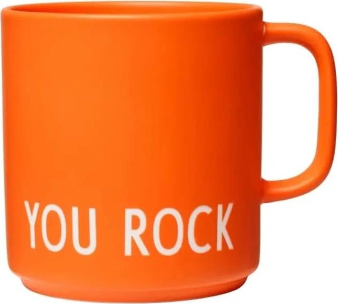 DESIGN LETTERS Porcelánový hrnek You Rock Orange 300 ml, oranžová barva, porcelán