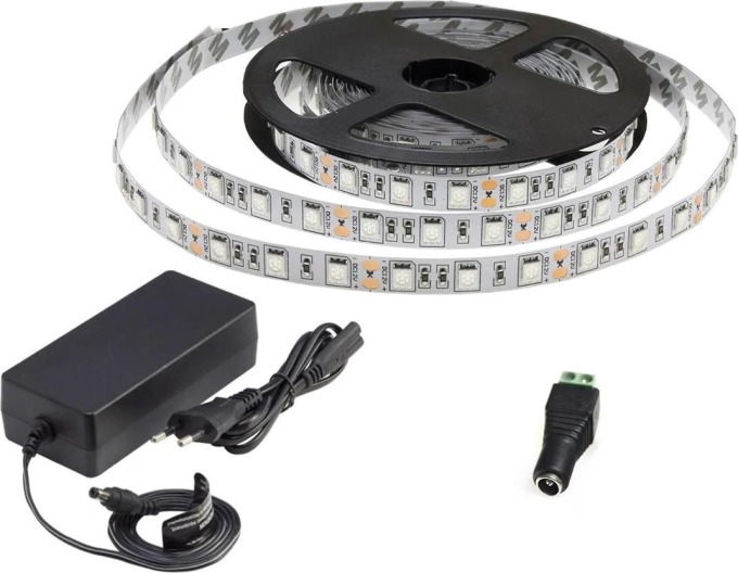 ECOLIGHT LED pásek - SMD 5050 - 5m - 60LED/m - 14,4W/m - 1500Lm - IP65 - červená+modrá - zdroj SADA