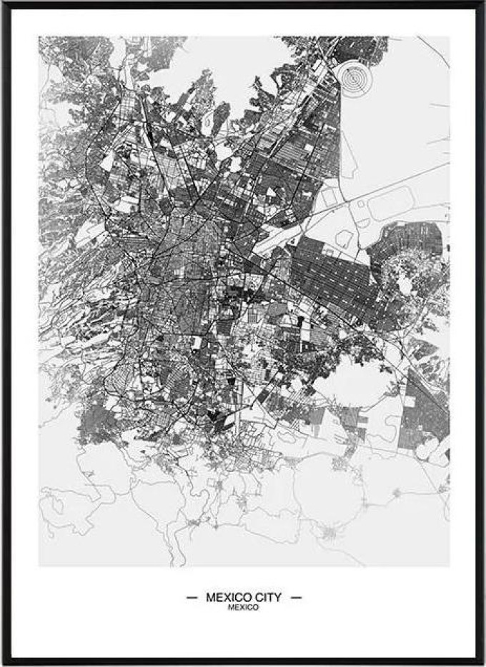 Mexico city map - 50x70 cm Obraz