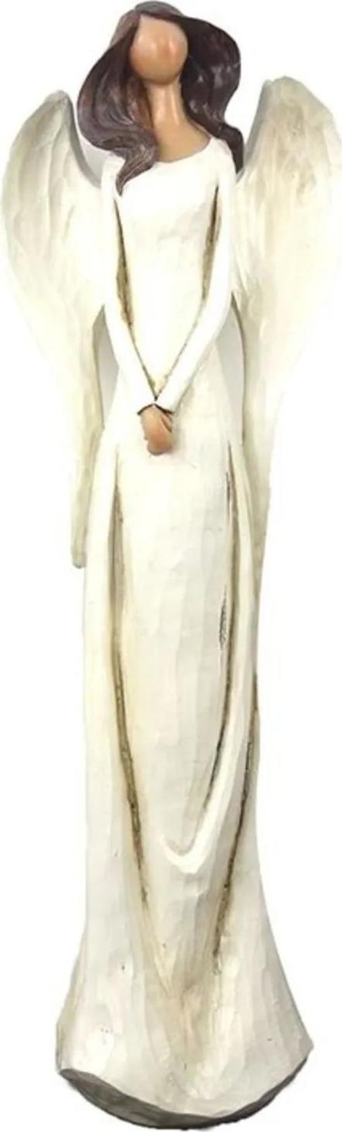 Bílý anděl s patinou ve velikosti 40 cm