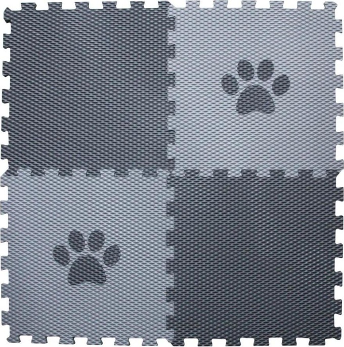 Vylen VYLEN Podložka pro psy - 4 podlahové díly Puzzle s šedou tlapkou