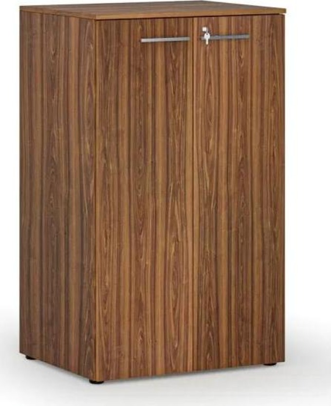Kancelářská skříň s dveřmi PRIMO WOOD, 3 police, 1335 x 800 x 640 mm, ořech