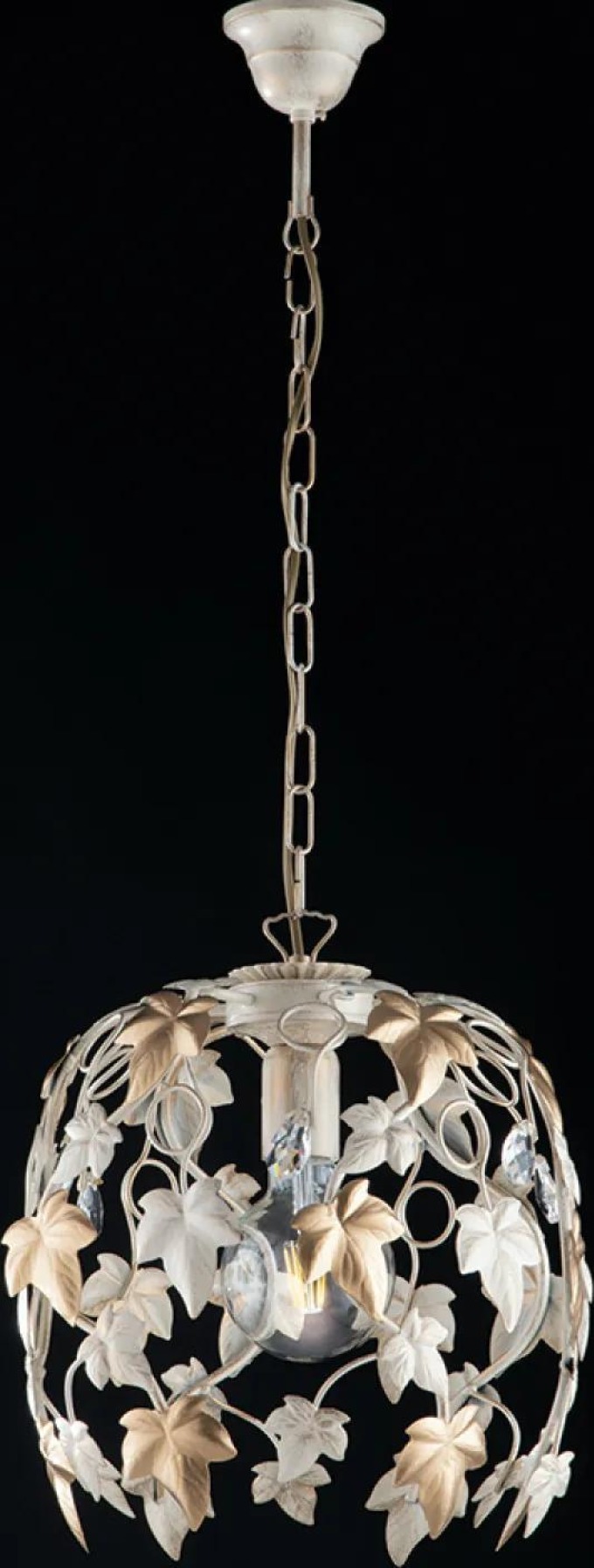 Light for home - Závěsný lustr BL50-1-AV Edera, 1 X 60 Watt Max, slonová kost, zlatá, 1 X 60 W, E27, Slonová kost, zlatá