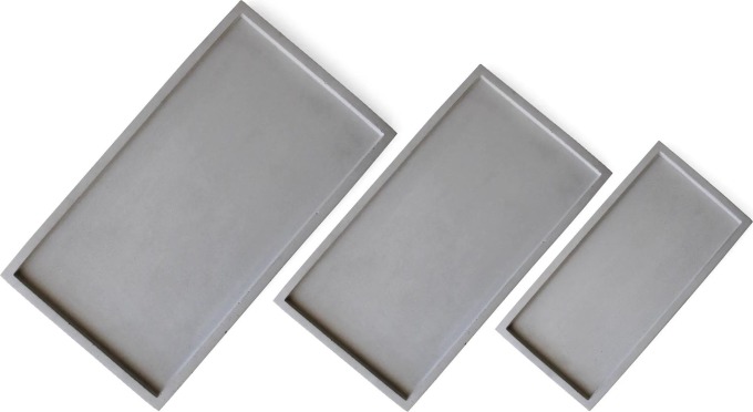 ODLITO.CZ da Vinci - betonový tác – šedá, SET 24,5 x 39,5 cm