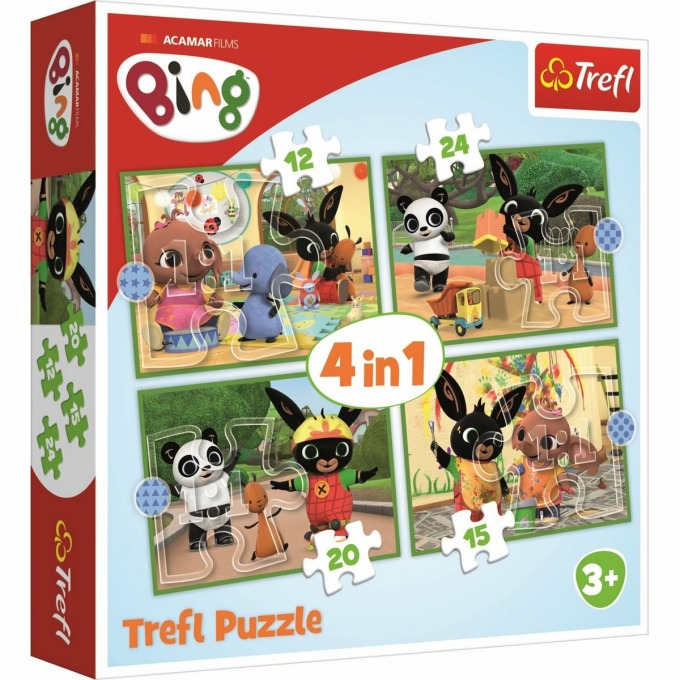 Trefl Puzzle Bing Šťastný den, 4v1 12, 15, 20, 24 dílků