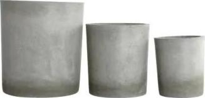 Betonové květináče Ave Light Grey - set 3 ks House Doctor