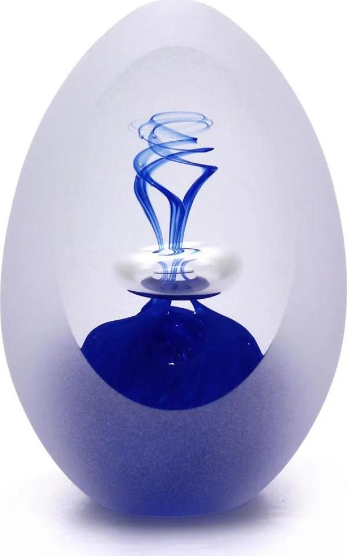 Broušené těžítko - dekor 03, Modrá, 10 cm | České sklo od Artcristal Bohemia