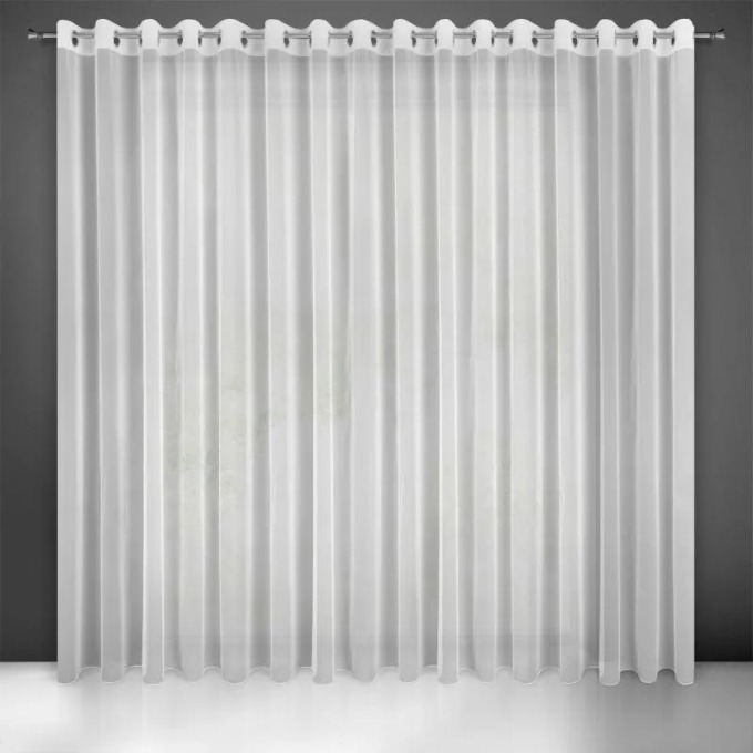 Bílá záclona ESEL 350X250 cm - Nadčasový prvek dekorace pro vaše okno ve spálně, jídelně nebo obývacím pokoji