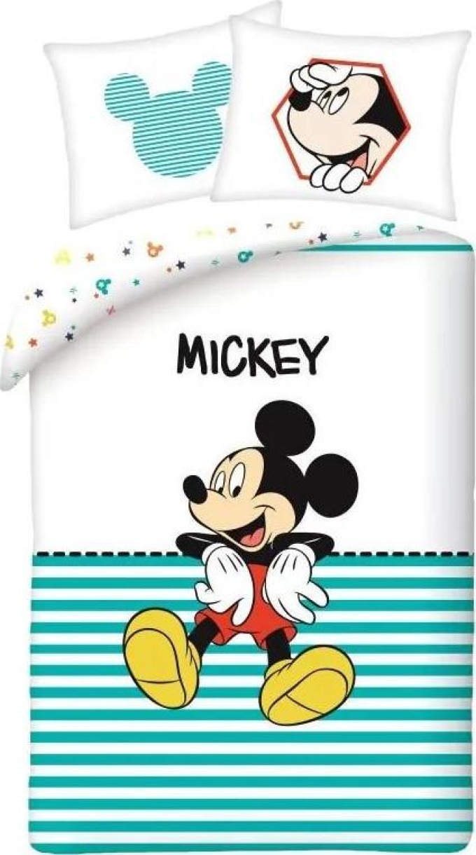 HALANTEX Povlečení Mickey stripe Bavlna, 140/200, 70/90 cm