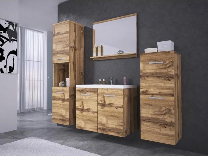 Koupelnový nábytek Megi I, Barva: wotan, Sifon k umyvadlu: ano, Baterie: Platino BCZ 020M