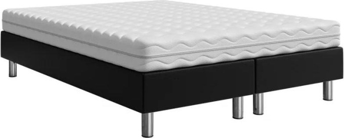 Čalouněná manželská postel Estelle-Baza, Potah: ekokůže Soft 011 (černá), Rozměr postele: 180x200