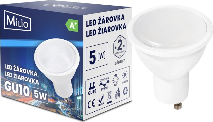 BERGE LED žárovka - GU10 - 5W - 440Lm - teplá bílá